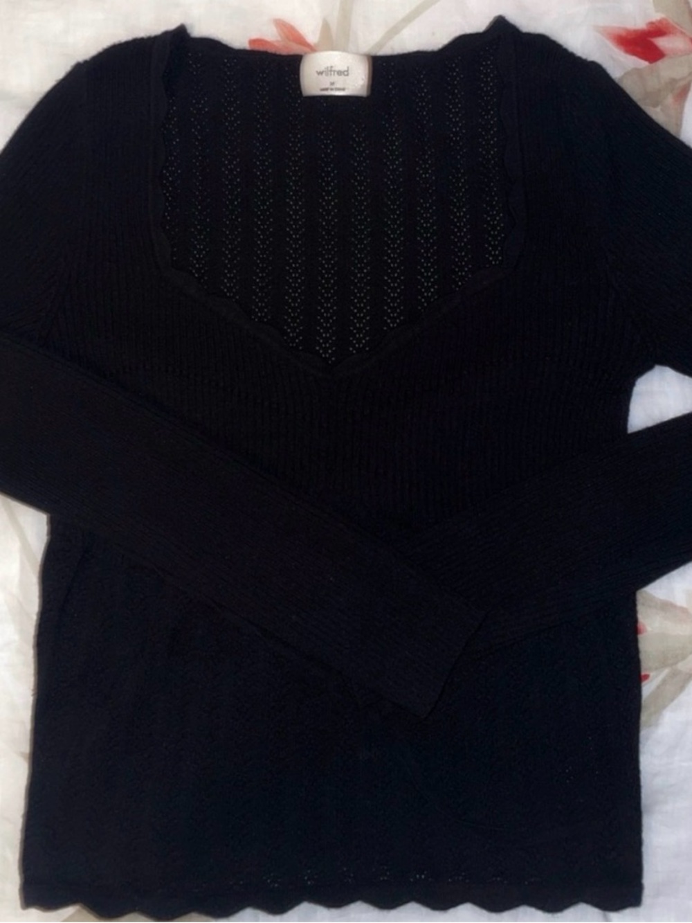 Aritzia Wilfred Black Solosit Sweater Top - Picture 2 of 3
